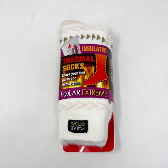 POLAR EXTREME Women’s Fair Isle Insulated Thermal Socks Comfort Anti-Skid OS - Picture 1 of 3